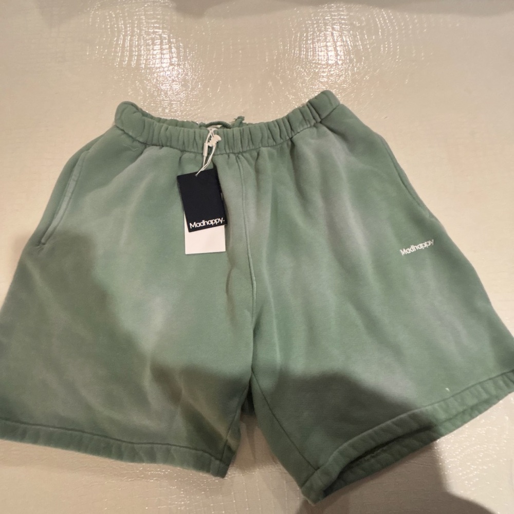 Madhappy Green Athletic Shorts with Elastic Waistband